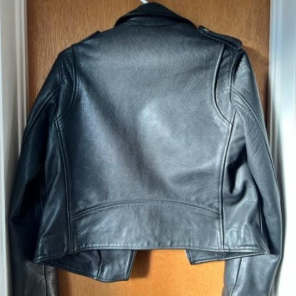 All Saints Black Leather Moto Jacket - Picture 3 of 7
